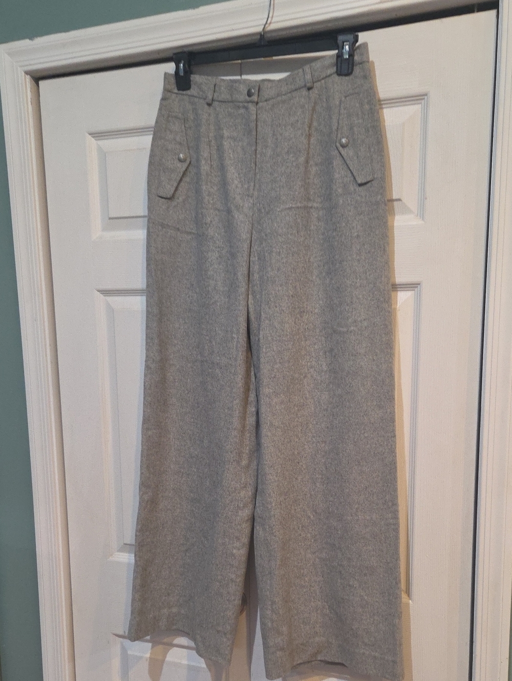 Lauren Ralph Lauren Wide-Leg Gray High-Rise Trousers